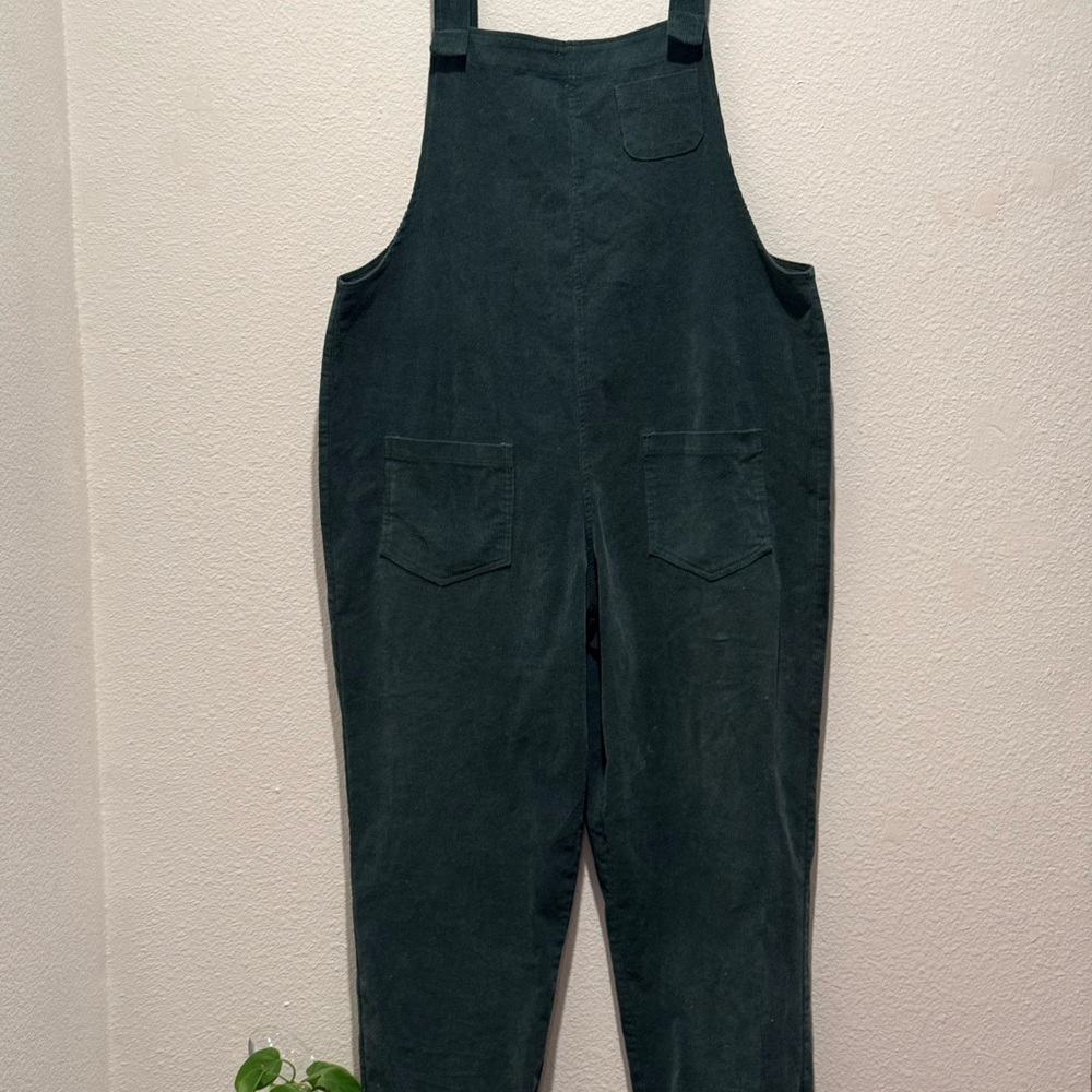 Cottagecore Forest Green Corduroy Overalls